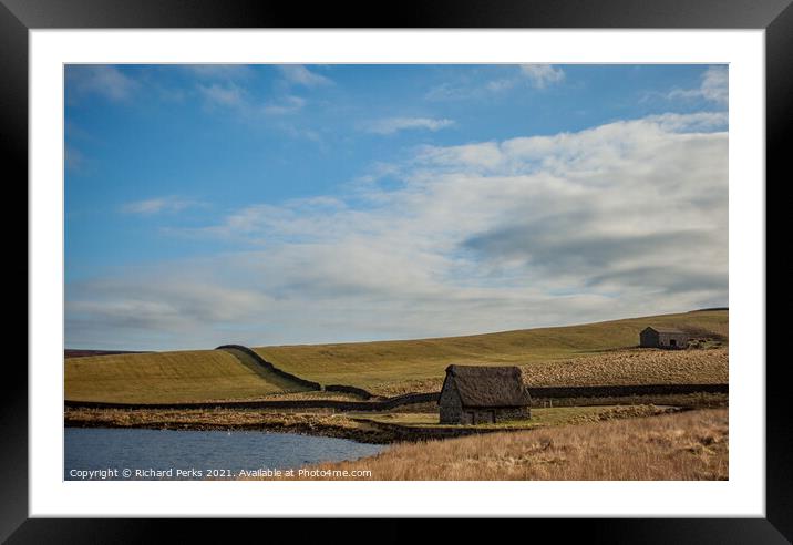 Yorkshire Dales Old Barns Framed Mounted Print by Richard Perks
