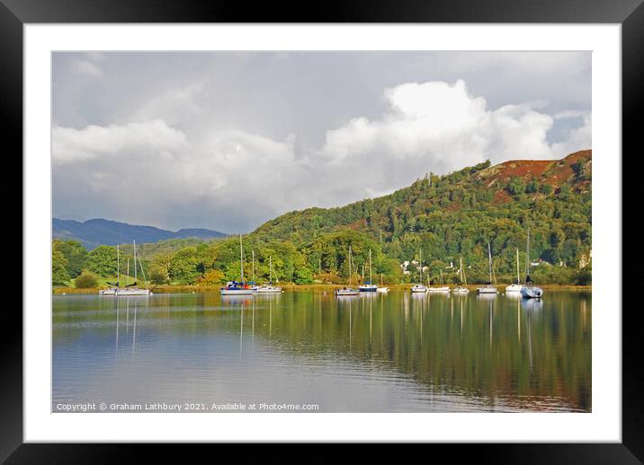 Yachts on Lake Windermere, Lake District Framed Mounted Print by Graham Lathbury