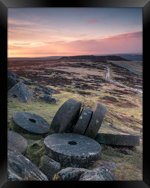 Stanage Edge Millstones Framed Print by Paul Andrews