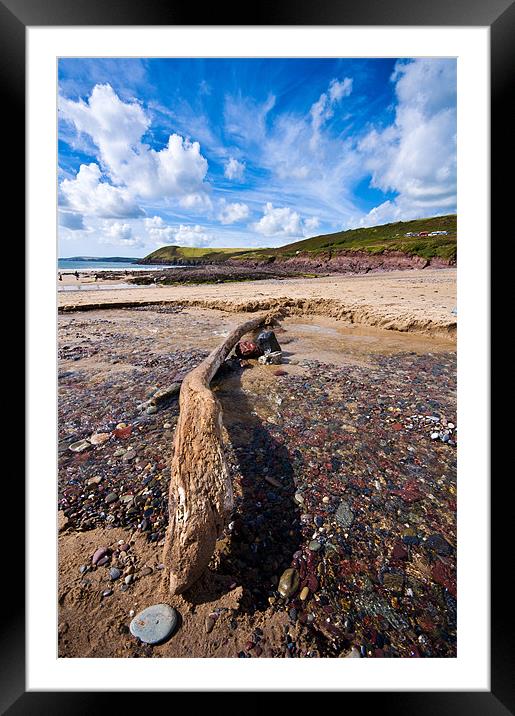 Manorbier Beach, Pembrokeshire 2 Framed Mounted Print by Steve Purnell