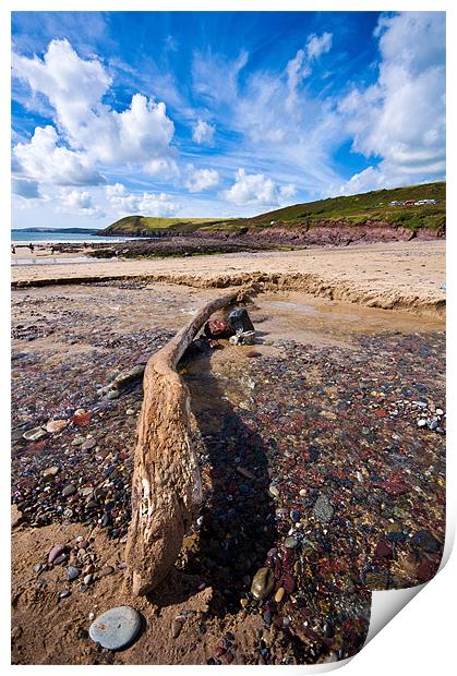 Manorbier Beach, Pembrokeshire 2 Print by Steve Purnell