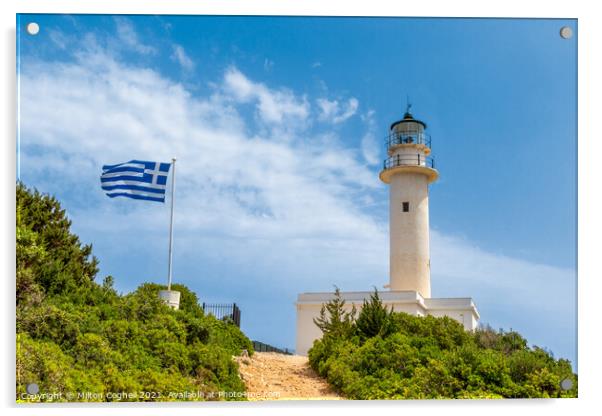 Lighthouse of Lefkas, Greece Acrylic by Milton Cogheil