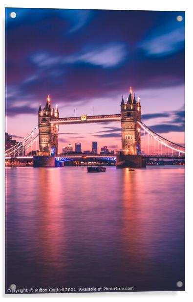 Tower Bridge at Twilight Acrylic by Milton Cogheil