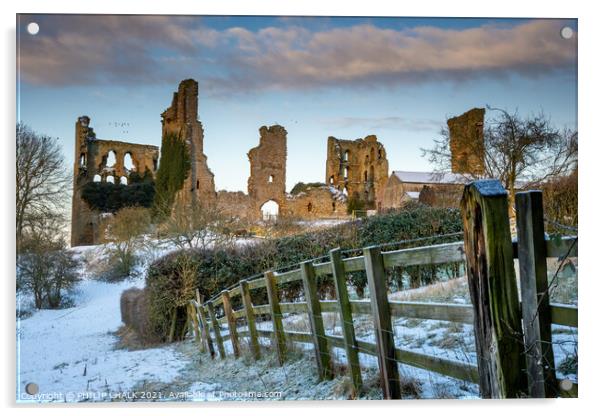 Sherriff Hutton castle ruins near York. 431  Acrylic by PHILIP CHALK