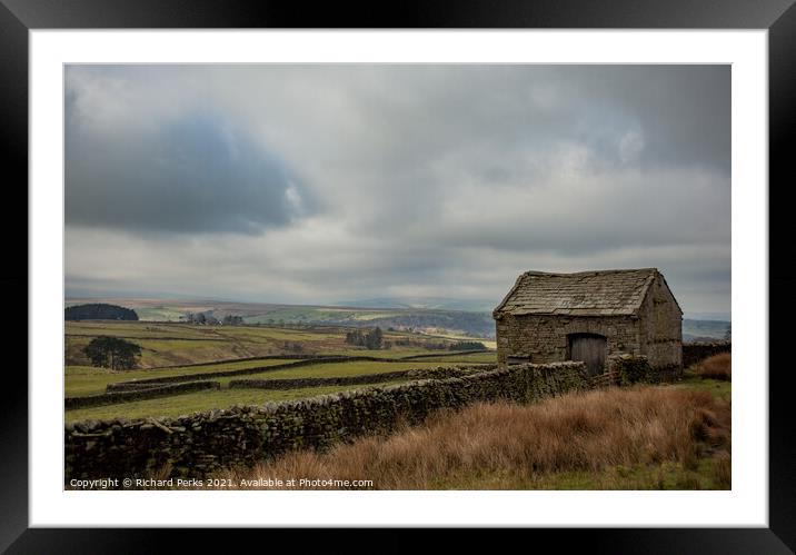 Clouds across the Forest of Bowland Framed Mounted Print by Richard Perks