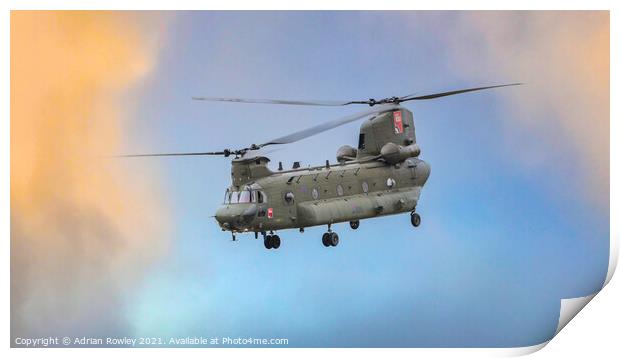 Boeing CH-47 Chinook Print by Adrian Rowley