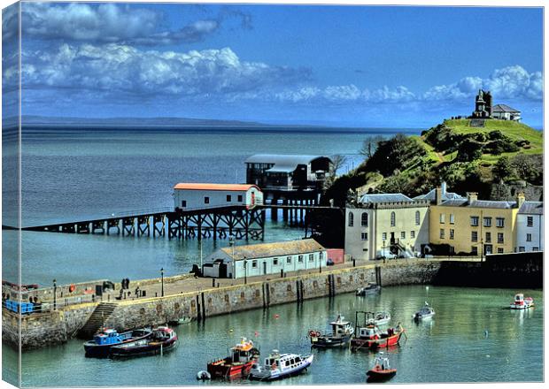 Tenby Harbour, Pembrokeshire Canvas Print by Steve Purnell