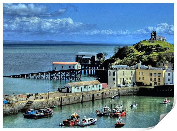 Tenby Harbour, Pembrokeshire Print by Steve Purnell