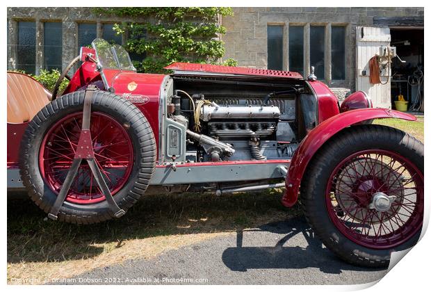 1930 Alfa Romeo engine Print by Graham Dobson