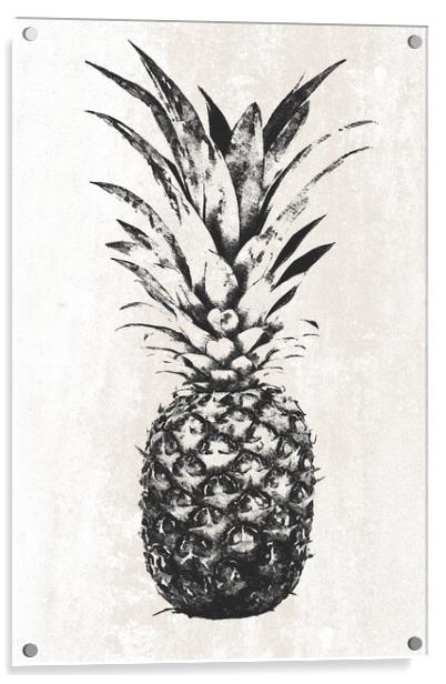 Trendy pineapple fruit decoration in BW Acrylic by Wdnet Studio