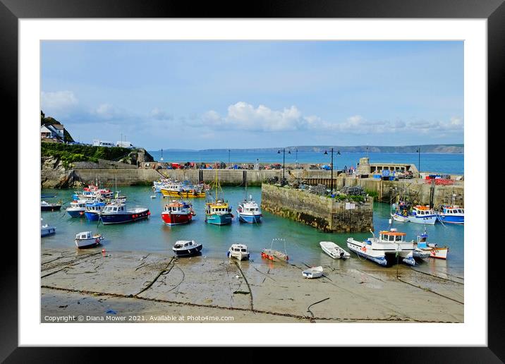 Newquay Harbour Cornwall Framed Mounted Print by Diana Mower