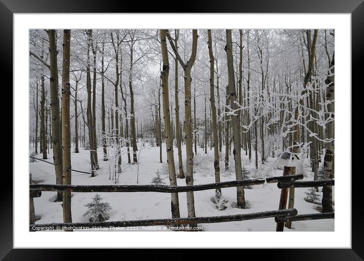 An urban or country side winter landscape Framed Mounted Print by PhotOvation-Akshay Thaker