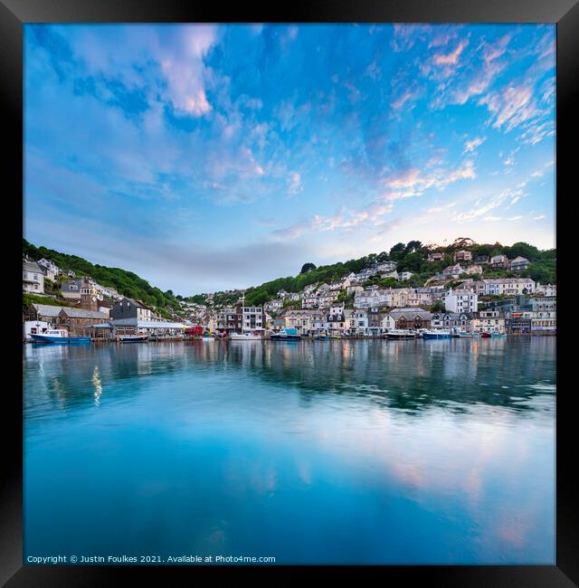 Harbour reflections, Looe, Cornwall Framed Print by Justin Foulkes