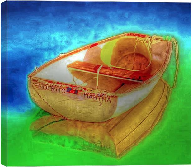 Bucket In A Boat Canvas Print by Louise Godwin