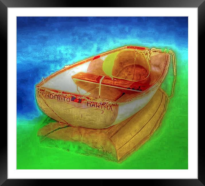 Bucket In A Boat Framed Mounted Print by Louise Godwin