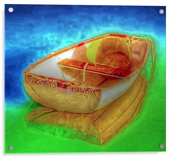 Bucket In A Boat Acrylic by Louise Godwin