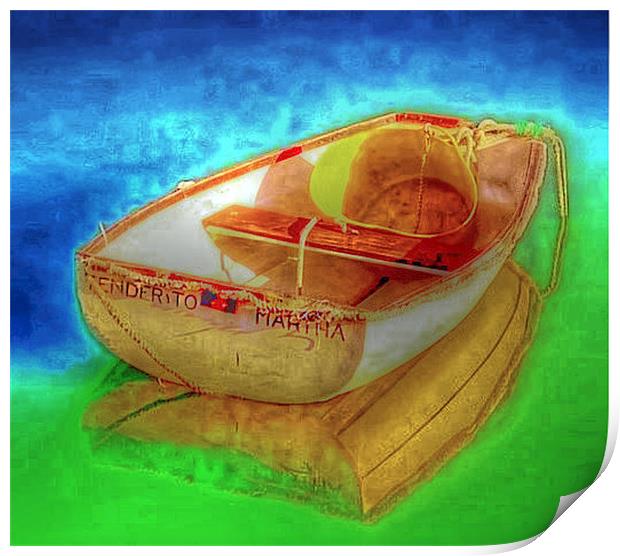 Bucket In A Boat Print by Louise Godwin