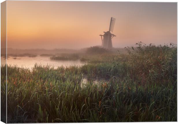 Herringfleet Windmill - Sunrise Canvas Print by Anthony White