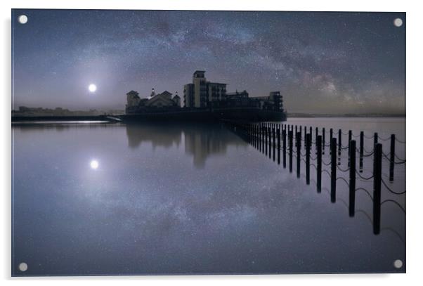 Knightstone Reflections of the Night Sky Acrylic by David Neighbour