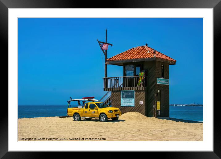 Lifeguard Station Redondo Beach Framed Mounted Print by Geoff Tydeman