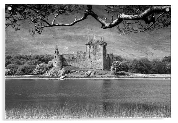Kilchurn Castle, Scotland in Mono Acrylic by Heidi Stewart