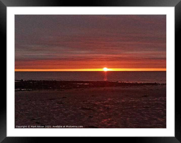 Yellow Horizon Beach Sunset Framed Mounted Print by Mark Ritson