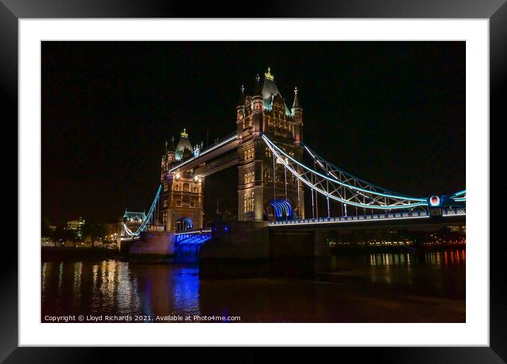 Tower Bridge London Framed Mounted Print by Lloyd Richards