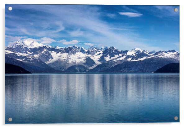 Wide view of Alaska Glacier bay landscape during l Acrylic by Thomas Baker