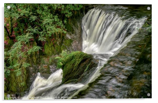 Waterfall on the Afon Einion, Dyfed Furnace Acrylic by Gordon Maclaren