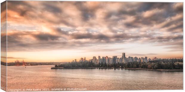 Good Morning Vancouver Canvas Print by Pete Evans