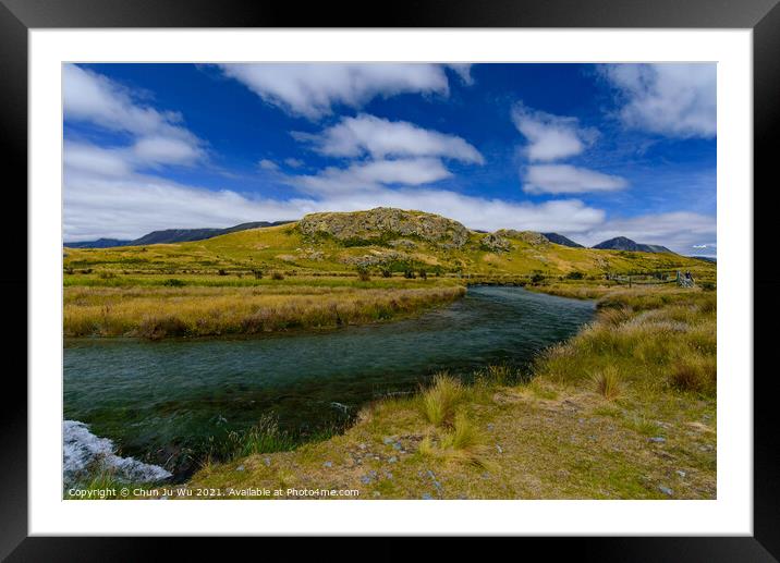 Mount Sunday in New Zealand, the movie set for Edoras in The Lord of the Rings Framed Mounted Print by Chun Ju Wu