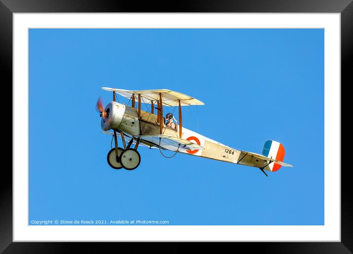 Bristol Scout Biplane Fighter Framed Mounted Print by Steve de Roeck