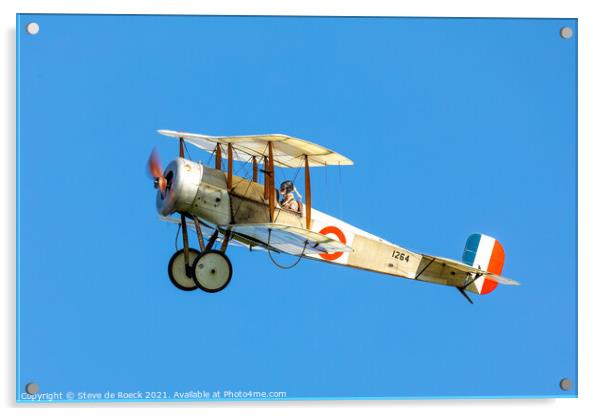 Bristol Scout Biplane Fighter Acrylic by Steve de Roeck