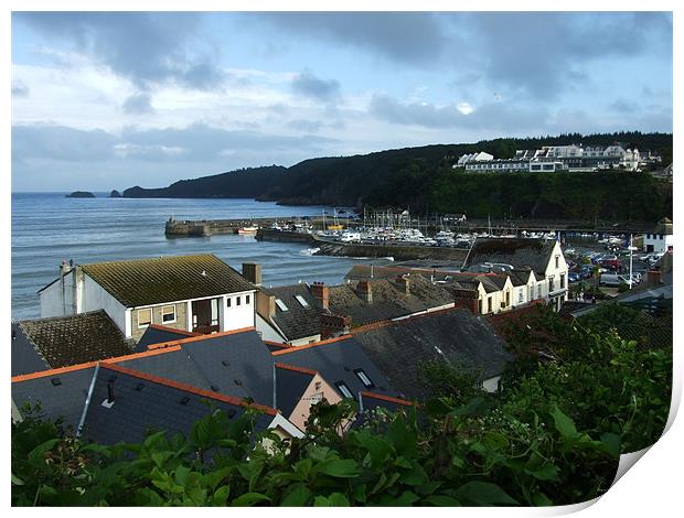 Stormy Saundersfoot Seascapes Print by Steve Purnell