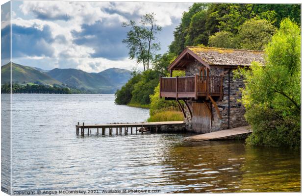 Boathouse on Ullswater Canvas Print by Angus McComiskey