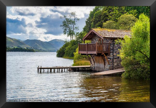 Boathouse on Ullswater Framed Print by Angus McComiskey