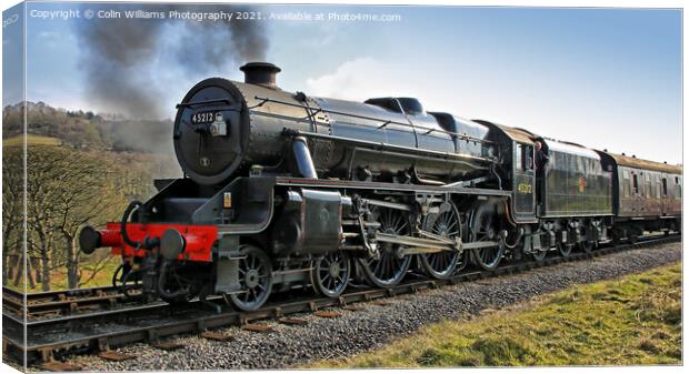 45212 Black 5 Steam Engine 2 Canvas Print by Colin Williams Photography