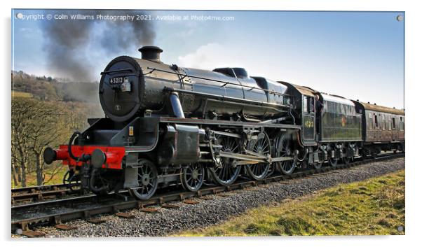 45212 Black 5 Steam Engine 2 Acrylic by Colin Williams Photography