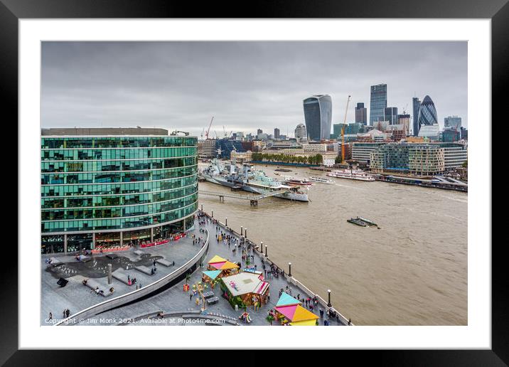 London Skyline from the South Bank Framed Mounted Print by Jim Monk