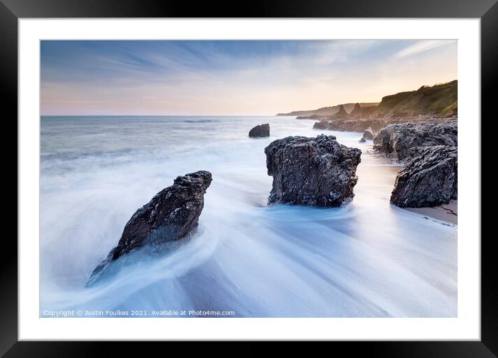 Great Mattiscombe Sands, near Start Point, South H Framed Mounted Print by Justin Foulkes