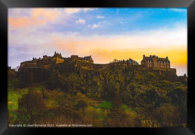 Edinburgh Castle Scotland Framed Print by Lloyd Richards