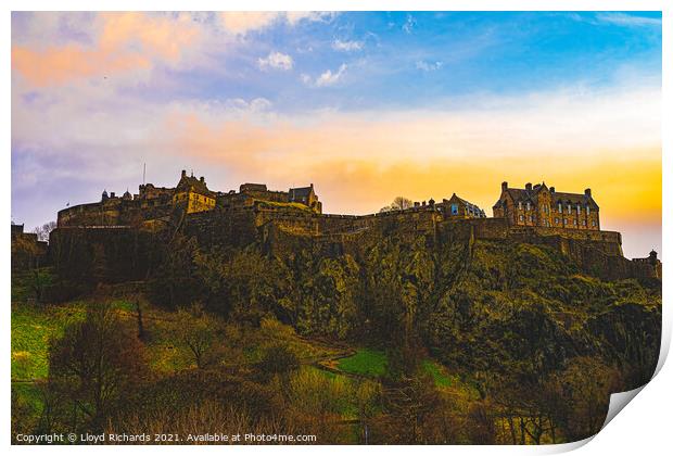 Edinburgh Castle Scotland Print by Lloyd Richards