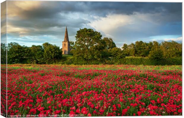 Gilmorton poppies, Leicestershire Canvas Print by Jim Monk