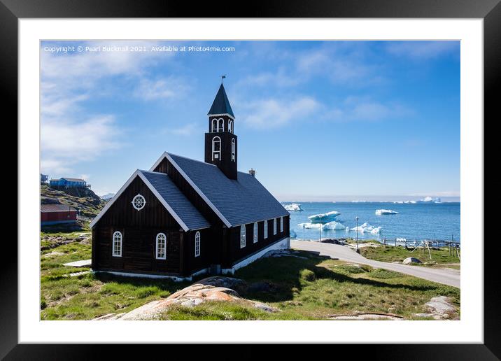 Ilulissat Church by Disko Bay Greenland Framed Mounted Print by Pearl Bucknall