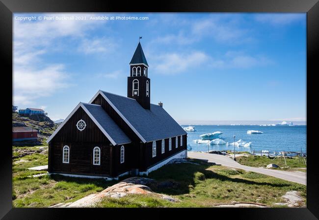 Ilulissat Church by Disko Bay Greenland Framed Print by Pearl Bucknall