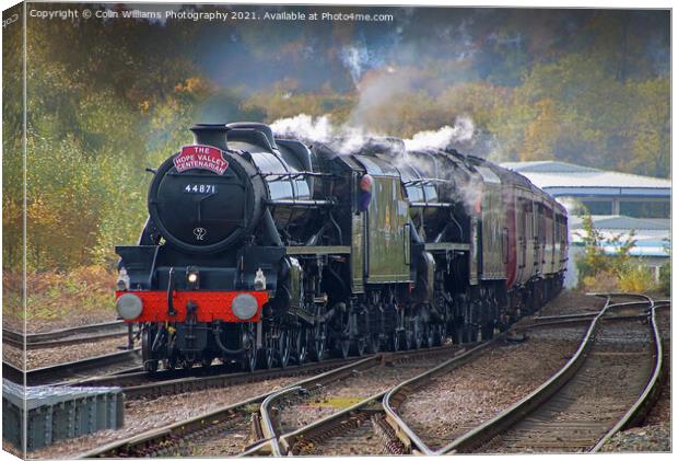 Black 5 Steam Engines LMS Stanier Class 5 4 6 0 at Wakefield Westgate Canvas Print by Colin Williams Photography
