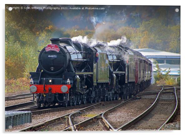 Black 5 Steam Engines LMS Stanier Class 5 4 6 0 at Wakefield Westgate Acrylic by Colin Williams Photography