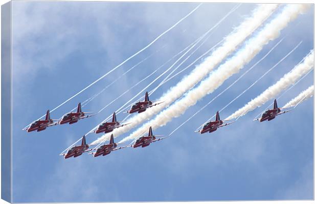 The Red Arrows Canvas Print by Oxon Images