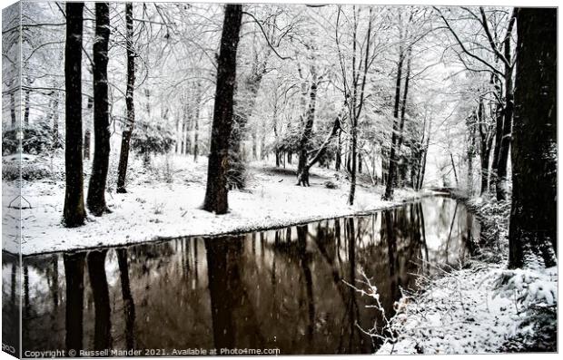 WINTER BY THE MEECE Canvas Print by Russell Mander