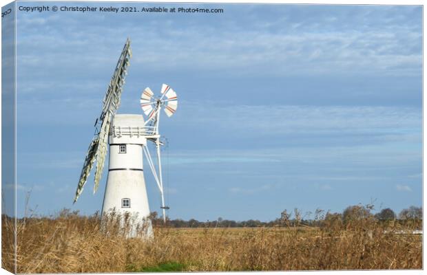 Thurne Mill Norfolk Broads Canvas Print by Christopher Keeley